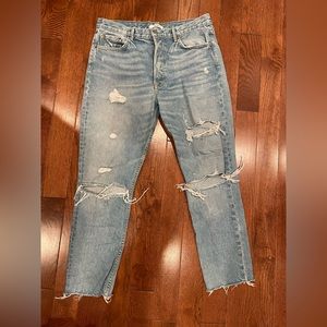 GRLFRND Karolina Straight Leg Distressed Jeans